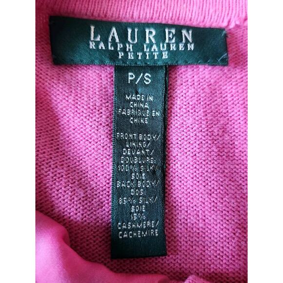 Vintage 90’s Paisley Ralph Lauren Silk Cashmere Pink Cardigan Size P small - Picture 5 of 8